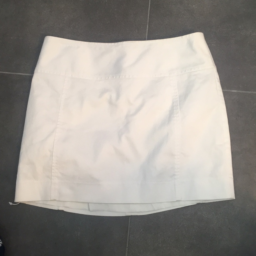 White mini skirt